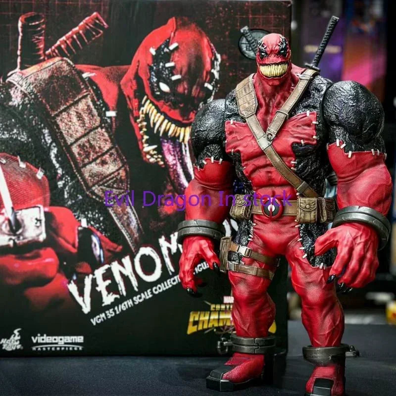 In Stock Original Marvel Venom Pool Action Figure Toy Movie Character Portrait Model 1:6 36.5cm Collectible Gift  Figure Model