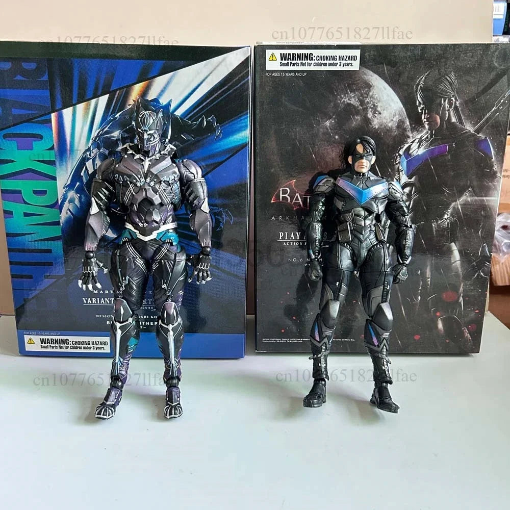 Play Arts Kai Black Panther The Avengers The Dark knight Night Wing PVC Action Figure Model Toys Joint Movable Cool Room Decor