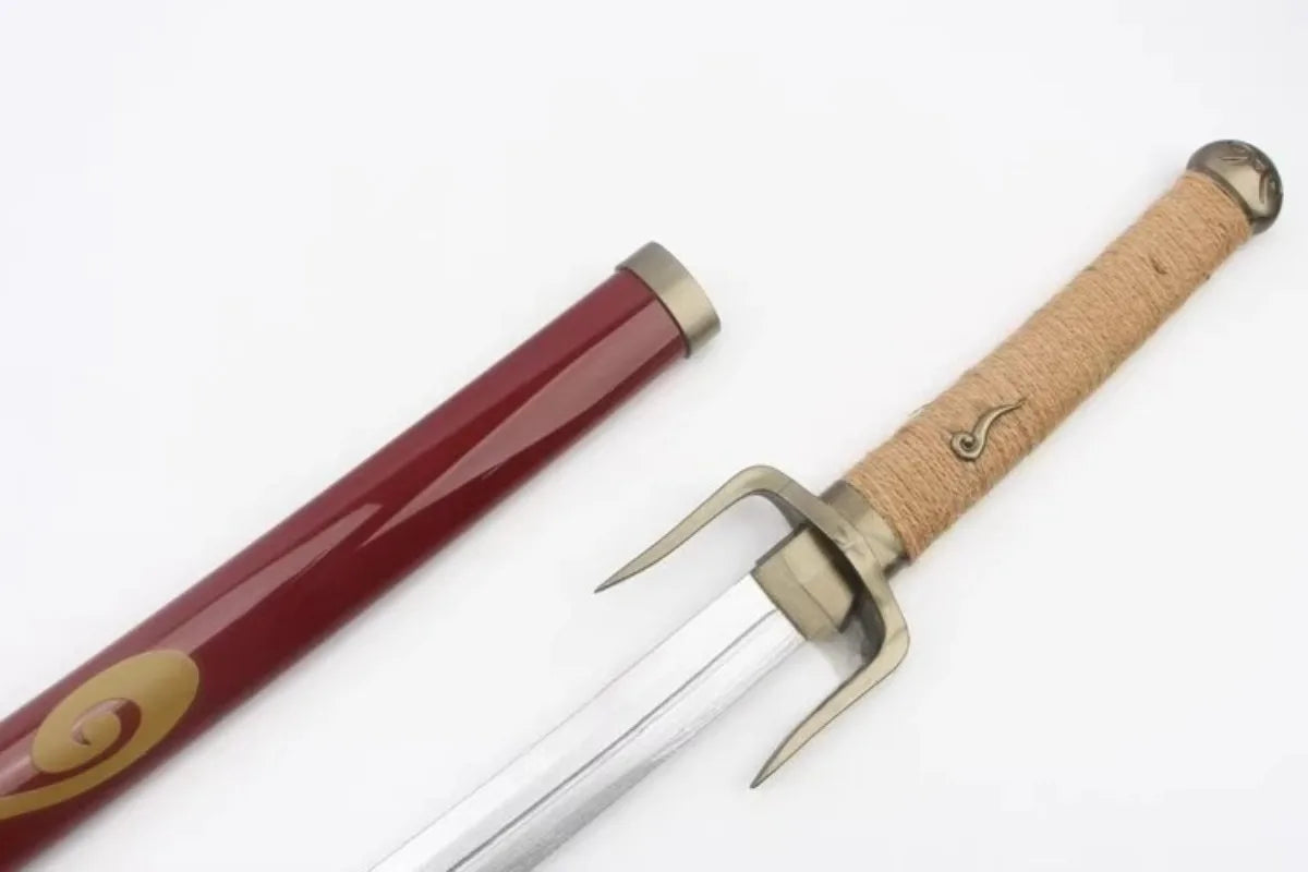 103cm Samurai Champloo Anime Peripheral Mugen Fire Fork Sword Wooden Model Unsharpened Cosplay Desktop Model Ornament Collection