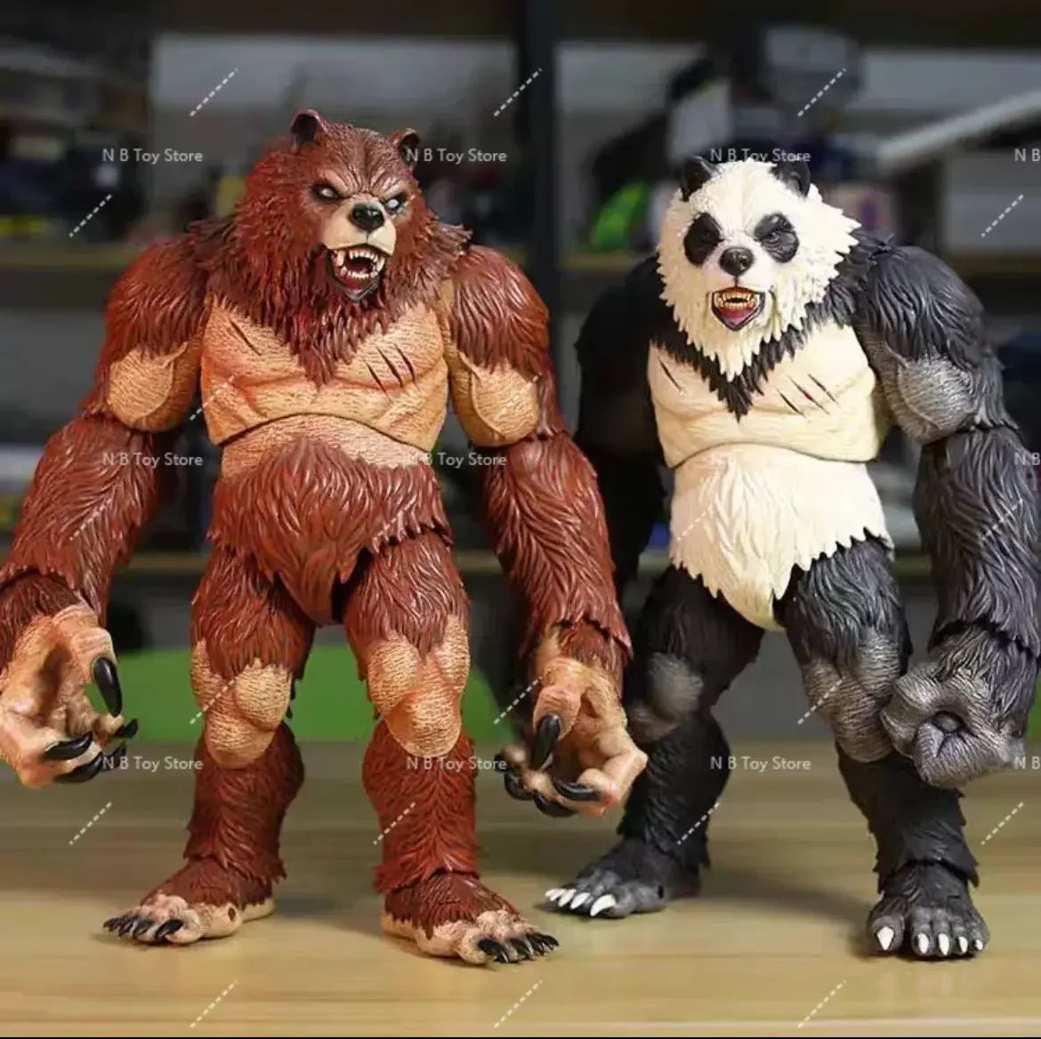 In Stock Adventurers World Brown & White Bearkin Warrior Shardclaw Articleized Action Figure Model Toy
