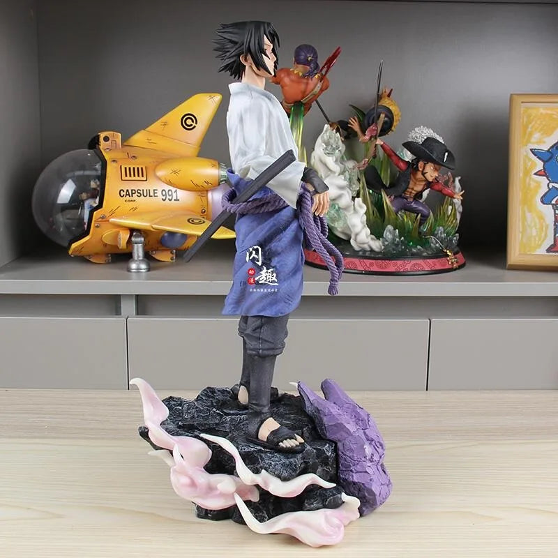Naruto Uchiha Sasuke Curse 1/6 42CM Action Figures Cartoon Anime GK PVC Model Doll Collectible Statue Boy Toys For Children Gift