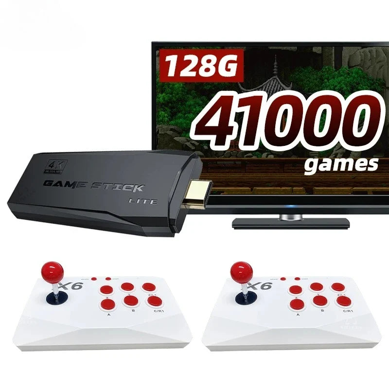 4K Arcade Game Console w/Dual Joysticks - Retro Multiplayer Stick for MAME/SEGA/PS1/Atari & Plug & Play Family Gift