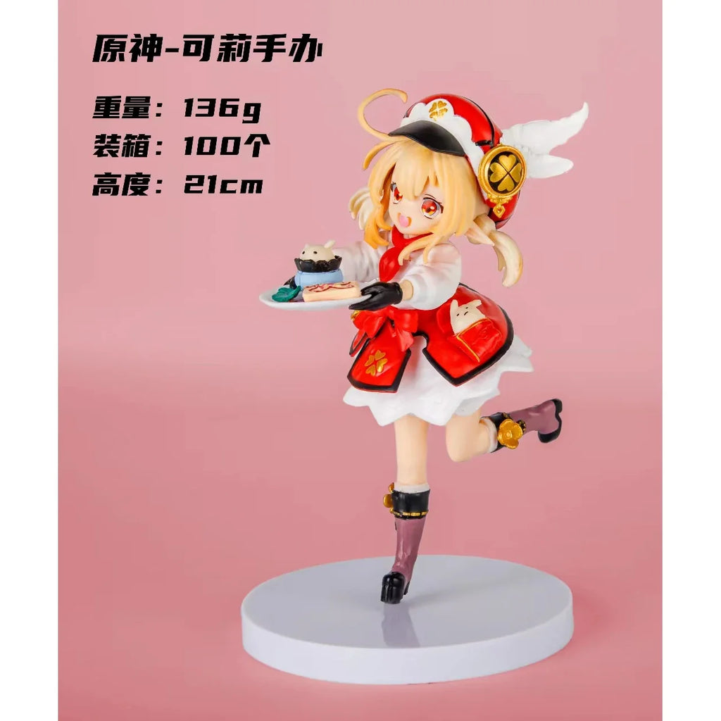 Anime Klee Xiao Figure Game Genshin Impact 17CM PVC Sitting Red Hat Bag Ornaments Model Kid Toys Doll Collection Ornaments Gift