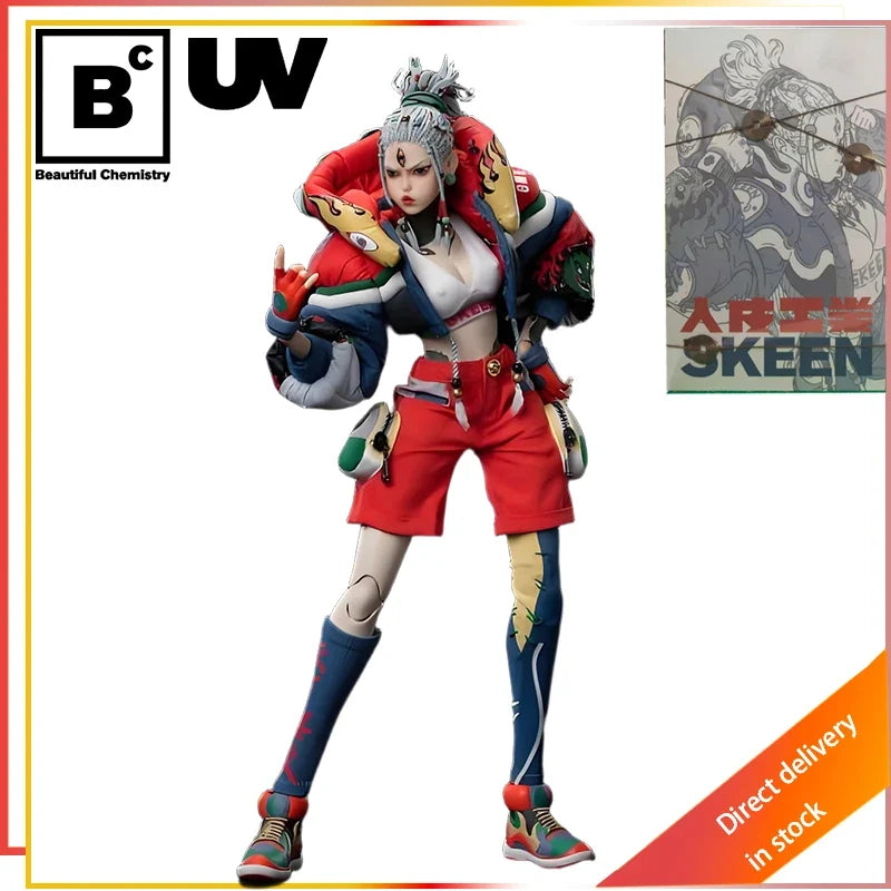 Beautiful Chemistry Original  Fierce Girls 1/6 Ratio Dinosaur Skull Cover Anime Figure Action Joint Mobility Figure Model Toys