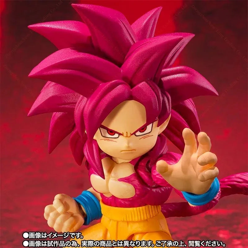 Original Bandai S.H.Figuarts SHF Super Saiyan 4 SON GOKU MINI DAIMA PVC Anime Action Figures Model Toy Gifts
