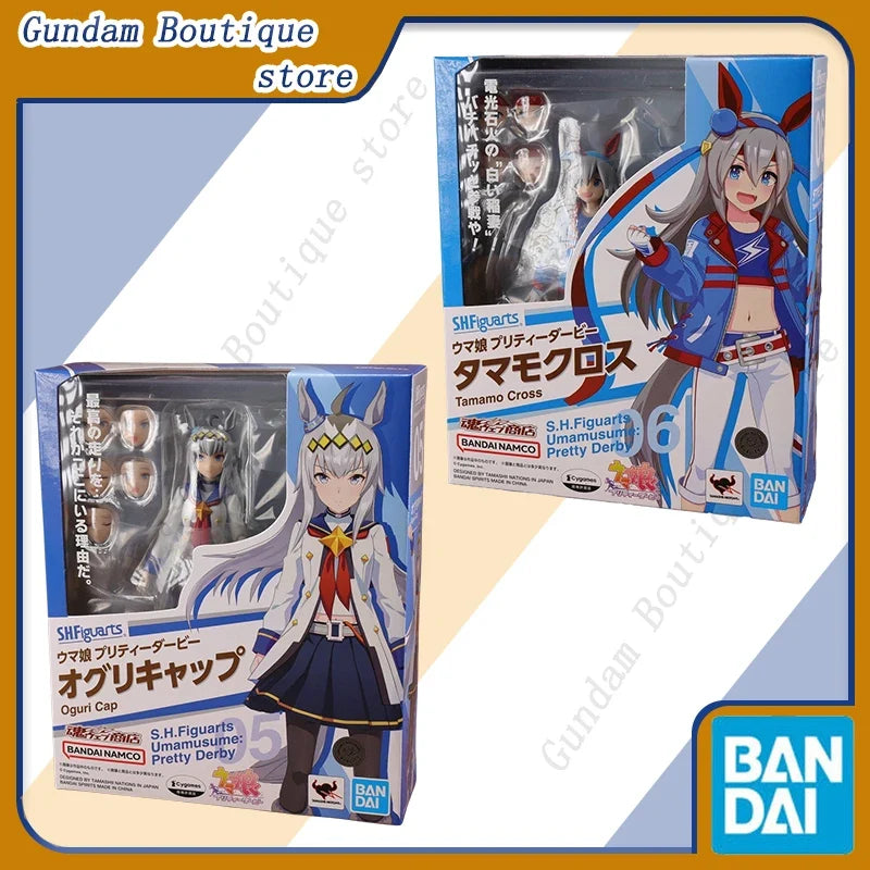 Bandai Genuine SHF Pretty Derby Oguri Cap Tamamo Cross Umamusume Anime Action Figure Collectible Model Toy Ornament GiftChildren