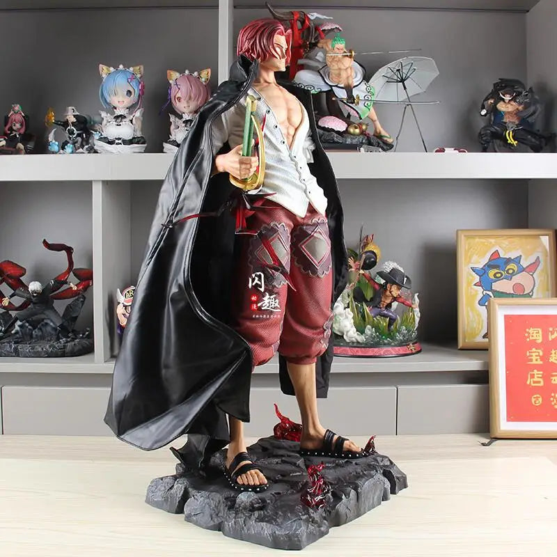 73cm One Piece Shanks Anime Figure Red Yonko Red Hair Shanks Action Figurine Model Pvc Statue Desk Decoration Kids Toy Gifts