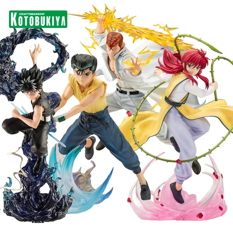 Kotobukiya YuYu Hakusho Yuusuke Urameshi Kurama Hiei Kazuma Kuwabara Original Anime Figure Collectible Model Doll Ornament Gifts