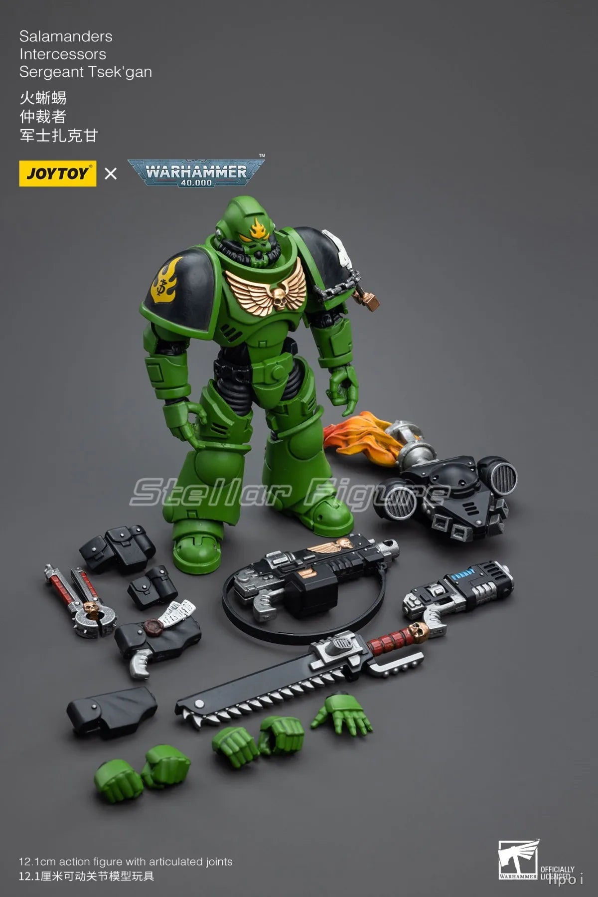 【SF】JOYTOY 1/18 Action Figure Warhammer 40K  Salamanders Intercessors Sergeant Tsek'gan  Prime Model Toy Gift