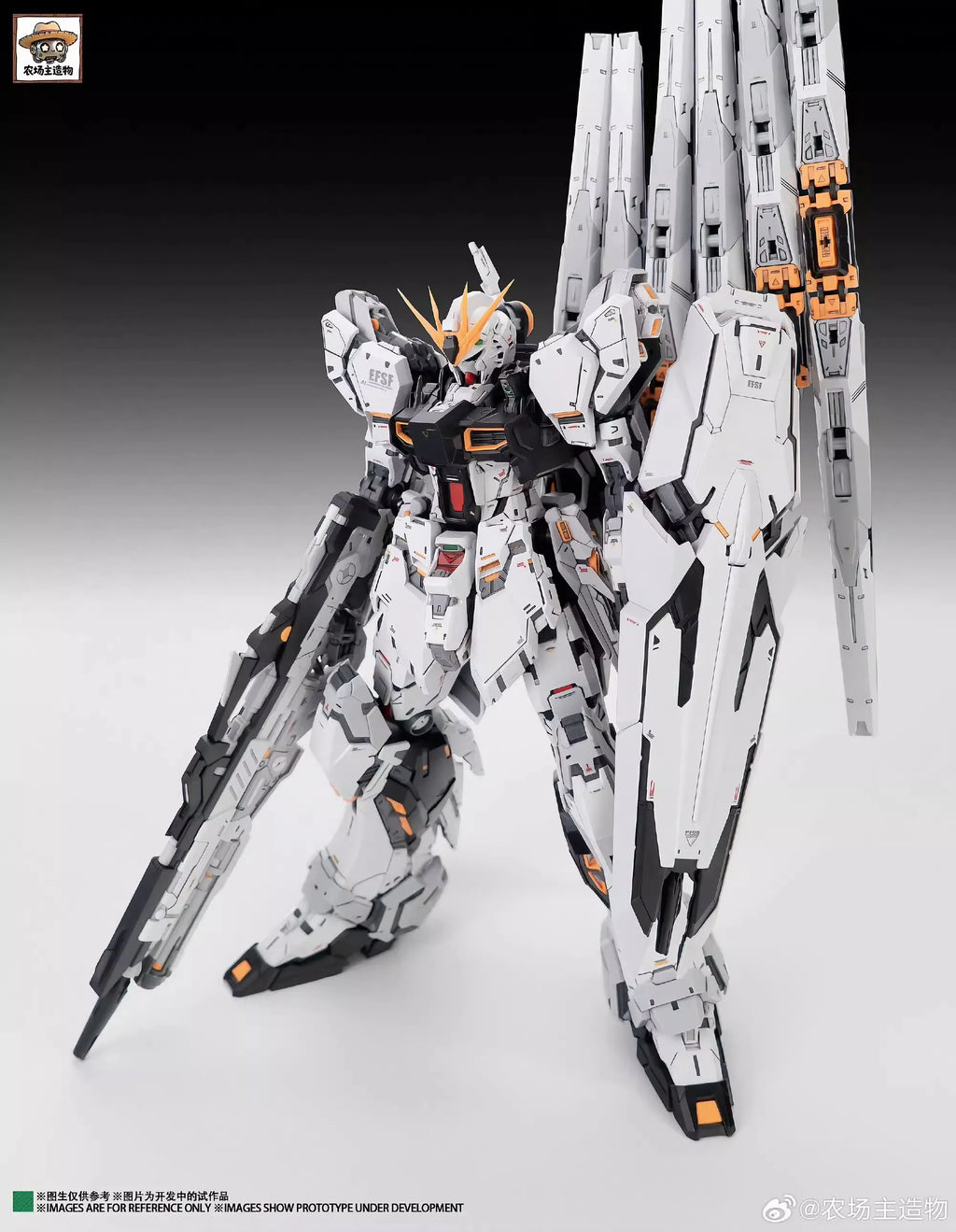 1/100 NCZZW Model RX-93 Nu Fighter Assembly Model Kits Lucky Moo Cai Miaomiao GK Action Robot Plastic Model Collection Toys Gift