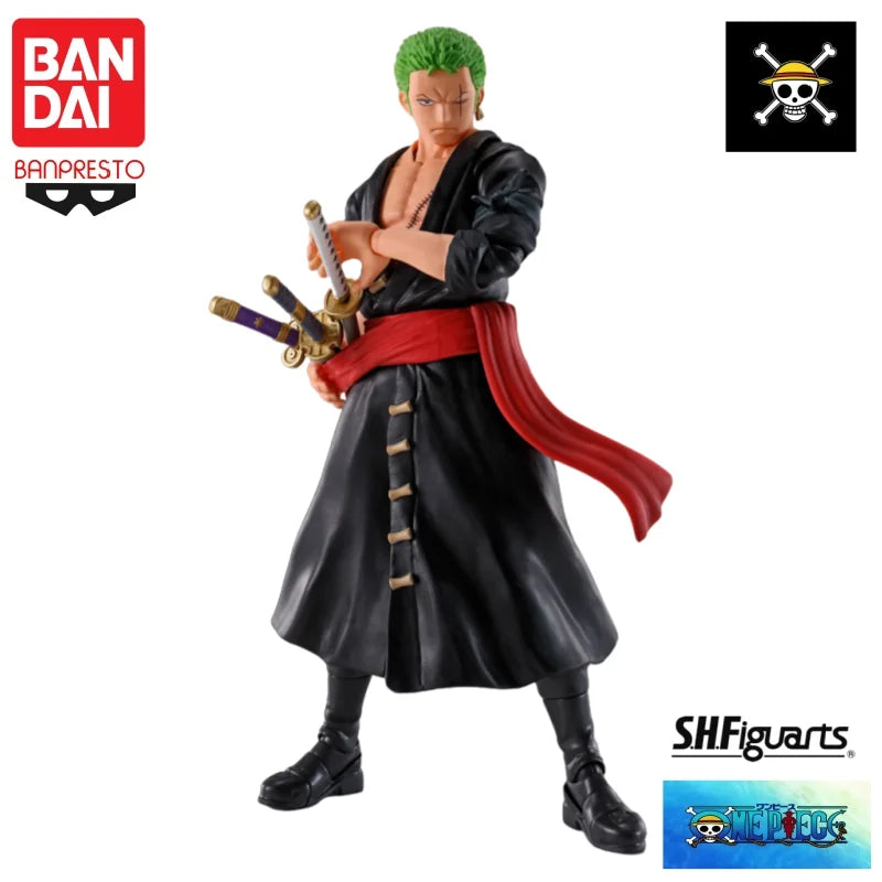 HEISS Bandai Original auf Lager One Piece Anime S.H.Figuarts Onigashima Überfall Roronoa Zoro Modell Actionfigur Brandneu Verpackt Garage