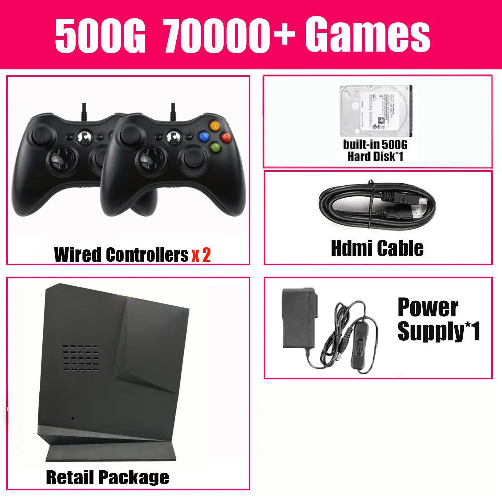 Mini PC Retro Game Box G3 Pro Dual System 99999+ Games 16GB RAM 2TB HDD Intel Game Console for PS2 PS3 WiiU Wii GameCube Saturn