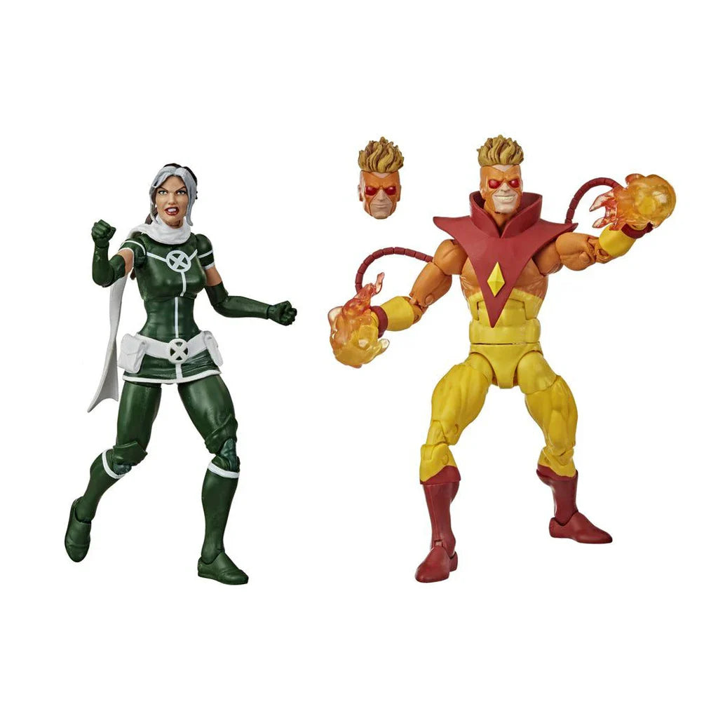 Marvel Legends Rogue ohne zusätzliche Hände oder Kopf und Pyro 2er-Pack Set 6" lose Actionfigur