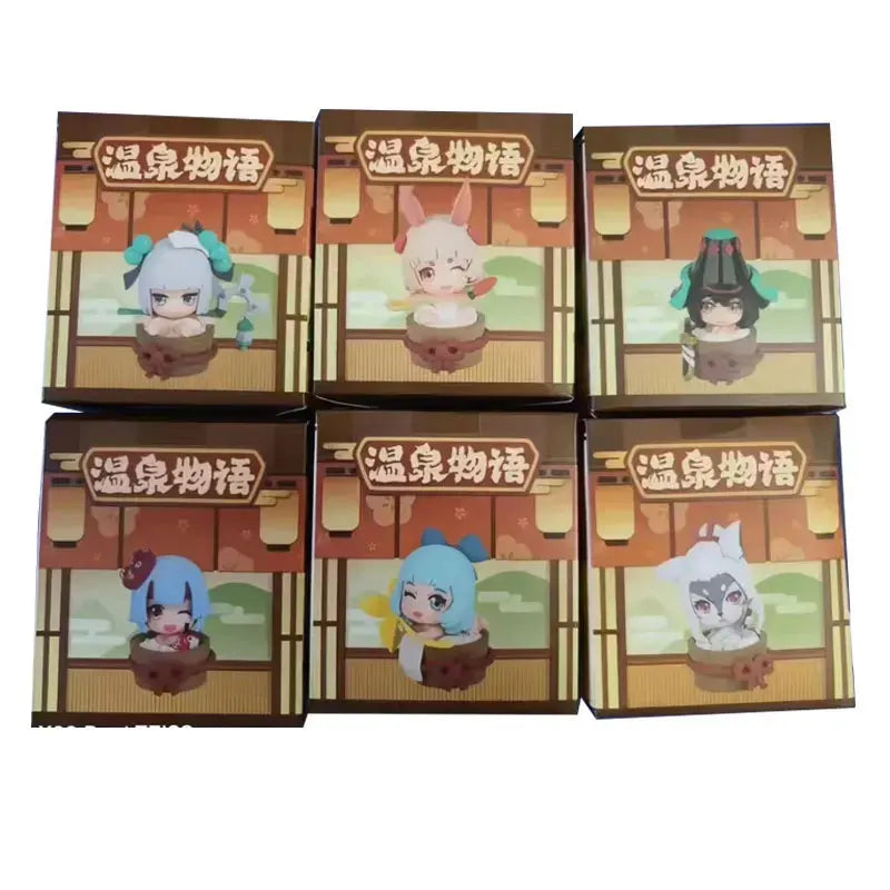 Genuine Onmyoji Hot Spring Stories Demon Knife Girl Q Version Action Figure Gaming Peripherals Model Ornaments Doll