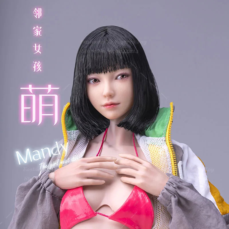 I8Toys I8-H004 1/6 Women Soldier Cute Mandy Head Sculpt Movable Eye Sculpture Head Model Fit 12Inch Action Figuremodel Toys