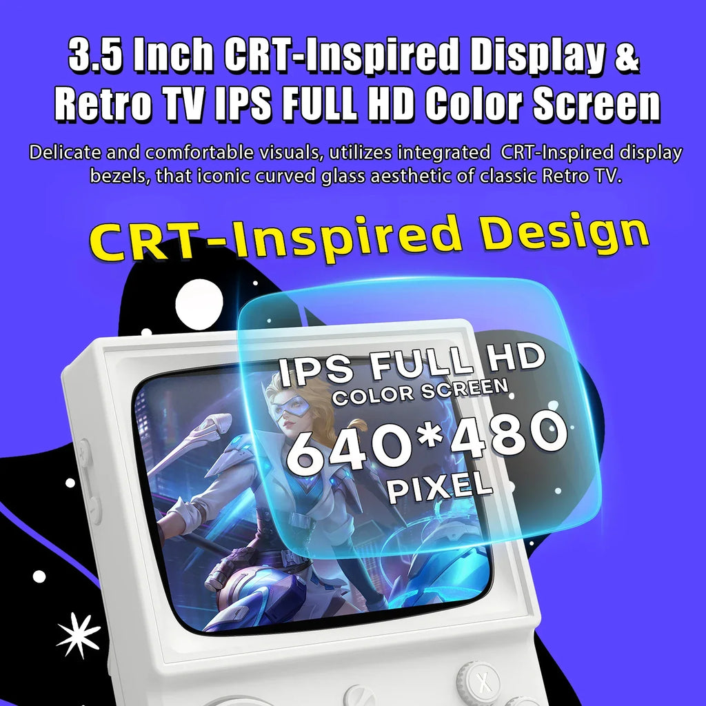 R36T New Retro Handheld Game Console 3.5 Inch IPS Screen 27+Emulators 18000+ Classic Games Portable Pocket Video Game Console