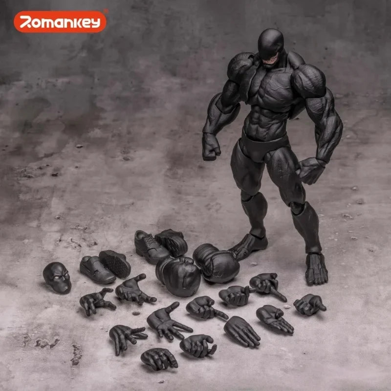 Romankey Big Guy Black Male Body Action Figure - Limited Edition Original PVC Muscle Replaceable Accessories for WF Exhibition