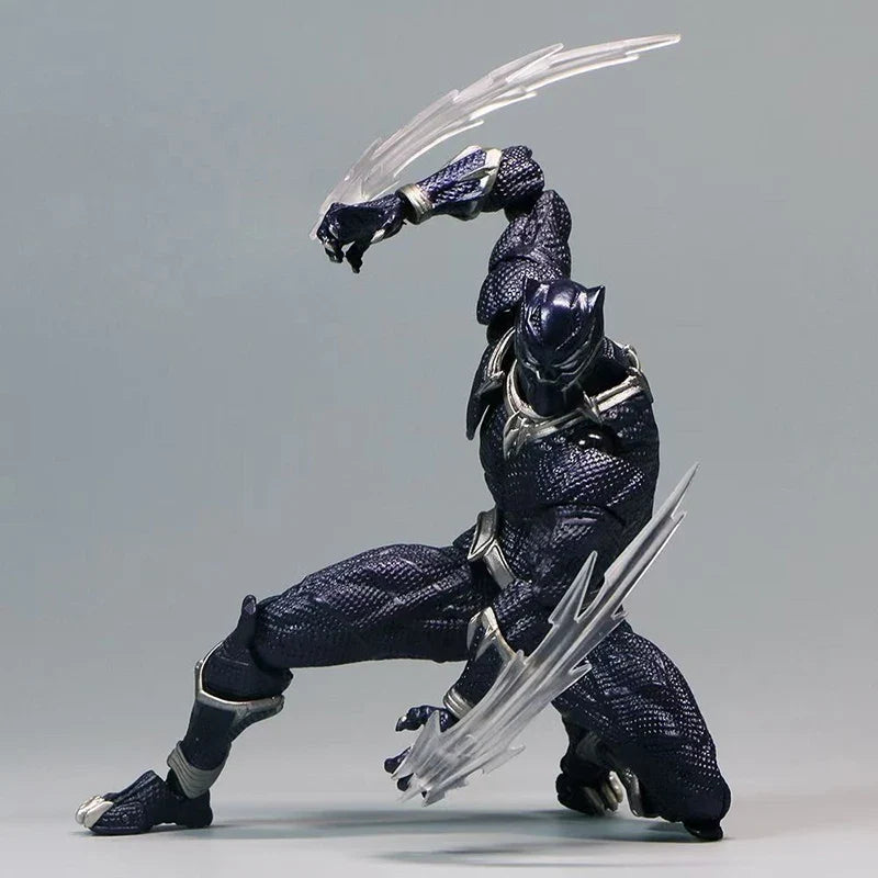 Revoltech Yamaguchi Figures Black Panther Action Figure Deadpool Venom Model King of Wakanda Black Panther T Challa Toys
