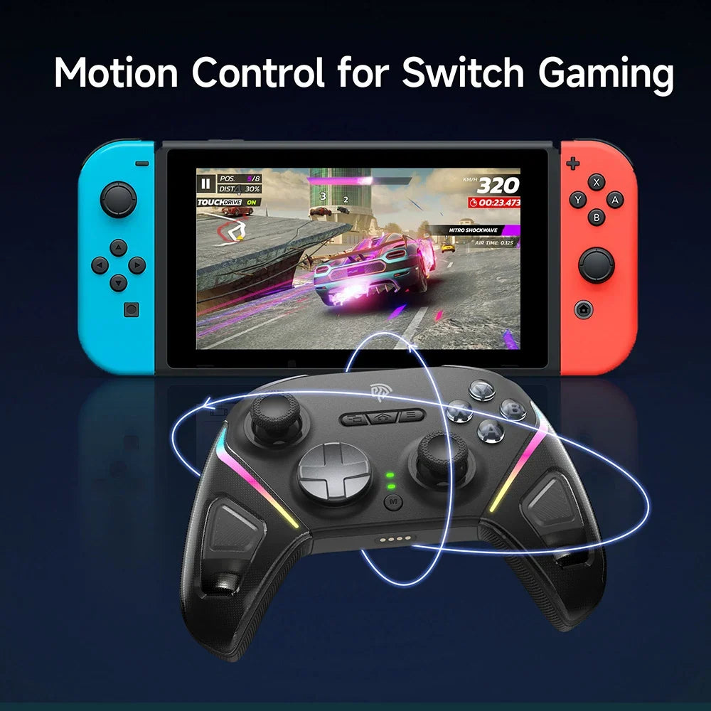 EasySMX TMR Stick Controller D10 Wireless Gamepad Compatible with PC/Switch/Steam/Phone/TV, Charging Dock, Micro Triggers