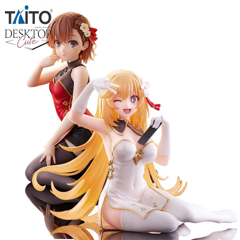 TAiTO Desktop Cute Toaru Kagaku no Railgun Misaka Mikoto Shokuhou Misaki ~Cheongsam Ver.~ PVC Anime Action Figures Model Toy