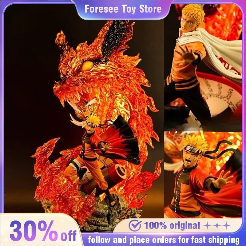 40cm NARUTO Uzumaki Naruto Animation Peripherals Model Seventh Generation Hokage Figure Decoration Festival Gift Toy Collection