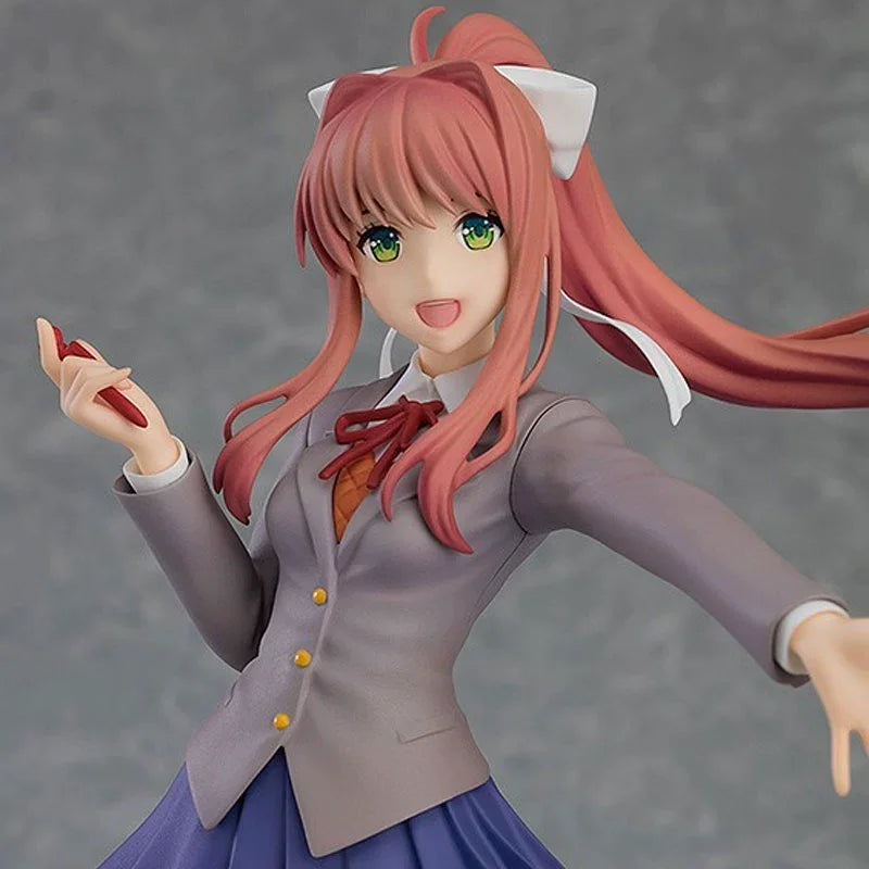 Beautiful Girl Doki Doki Literature Club Figurine Decoration Monica School Uniform Standing Pose Anime Model