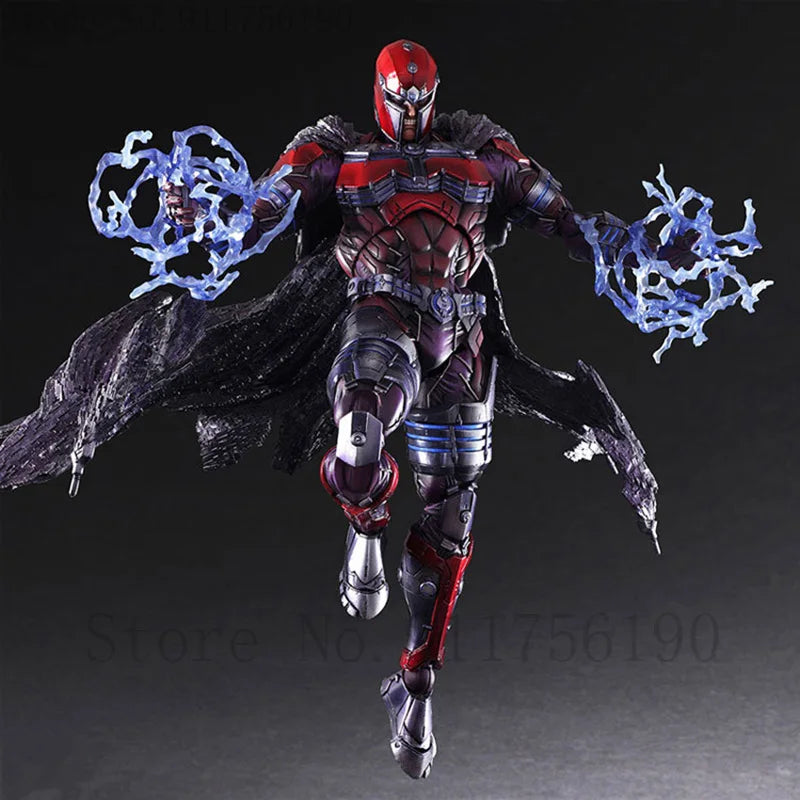 PLAY ARTS 27cm X-men Magneto Action Figure Anime Max Eisenhardt Collectable Model Toys Doll Gift
