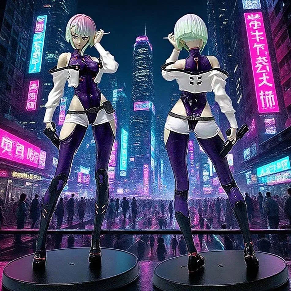 22CM Anime Game Cyberpunk: Edgerunners Lucy Figure Standing Anime Model Toy Gift Collection Aciton Figure PVC
