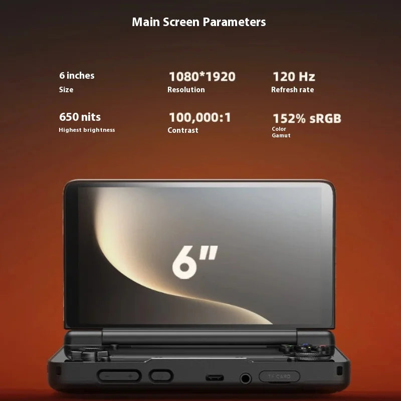 AYN Thor Dual Screen Flip Handheld Game Console 6" OLED 120 HZ 1080*1920 Screen SD 8Gen 2nd Version 16GB+1t Handheld Game Player