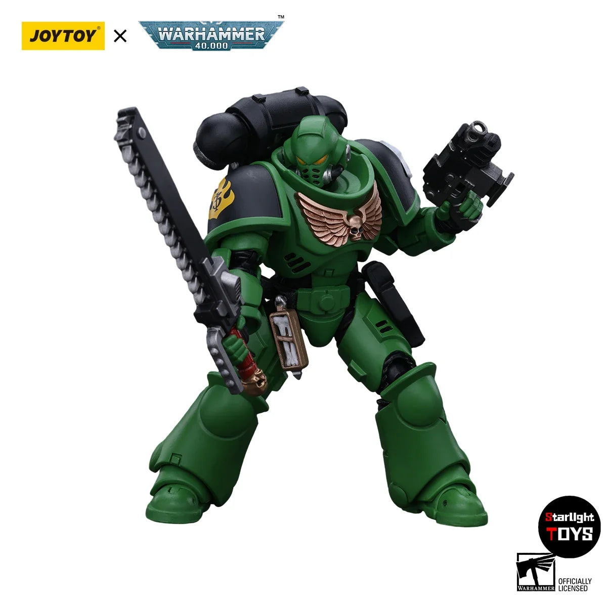 JOYTOY 1/18 Action Figure Warhammer 40K Salamanders Intercessors Brother Haecule Model Toy Gifts