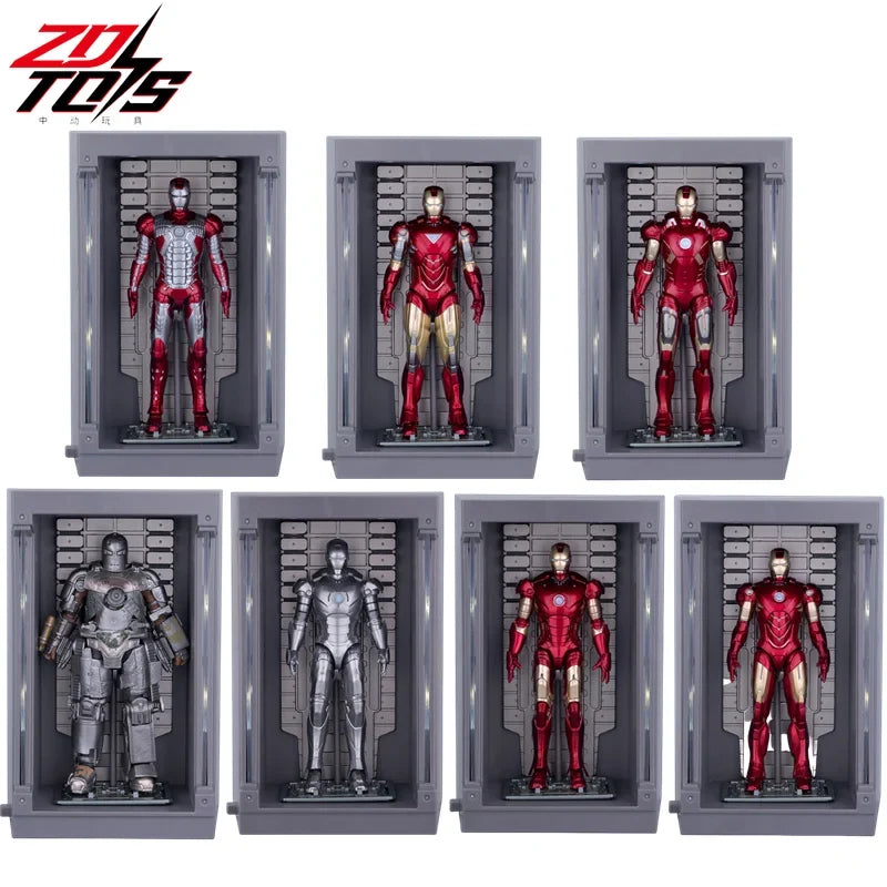 7Pcs/Set ZD Original Iron Man GNAKU Set 1/20 4inches Action Figures Marvel legends MK1 MK2 MK3 MK4 MK5 MK6 MK7 Model Doll Toy