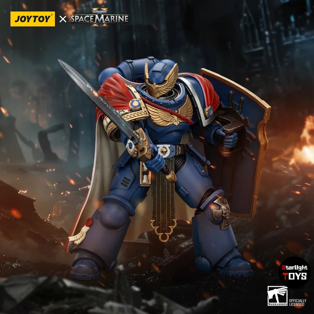 JOYTOY 1/18 Action Figure Warhammer 40K Ultramarines Victrix Honour Guard WithStorm Shield and Power Sword Model Toy Gifts