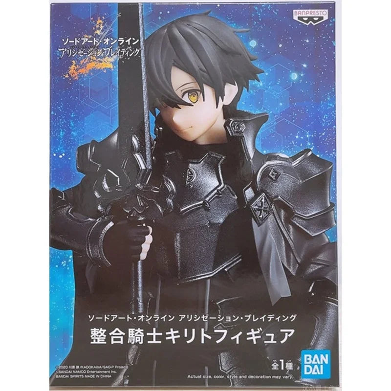 Bandai Original Sword Art Online Anime Kirigaya Kazuto Action Figure Toys for Boys Girls Kids Christmas Gift Model Dolls