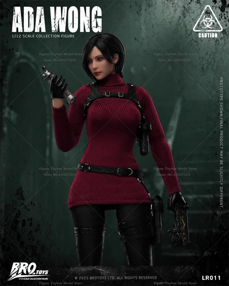 BROTOYS LR011 1/12 Ada Wang Red Sweater Classic Suit Cloth Action Figure Movable Eye Head Sculpt Design 6" Female Soldier Doll