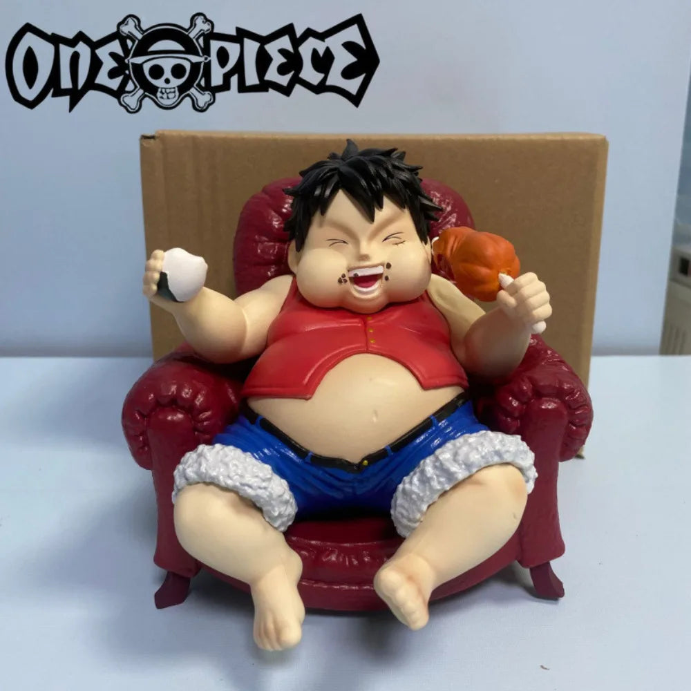 One Piece Chubby Sitting Figure Set - Cute Q Version Luffy, Zoro, Sanji Anime Collectible Desktop Decor