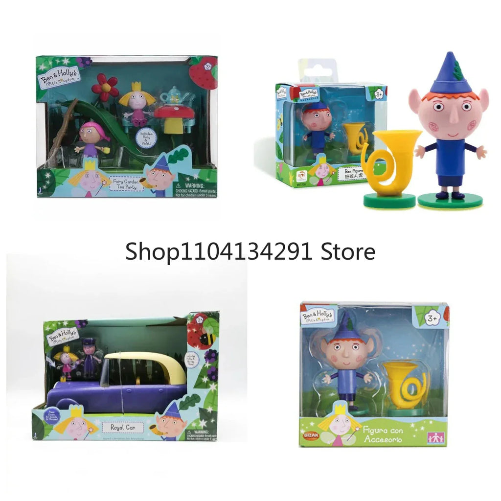 Original Ben & Holly's Little Kingdom Ben's Elfenhorn Figuren mit Zubehör königliches Auto Sammel-Spiel Actionfiguren Kindergeschenk