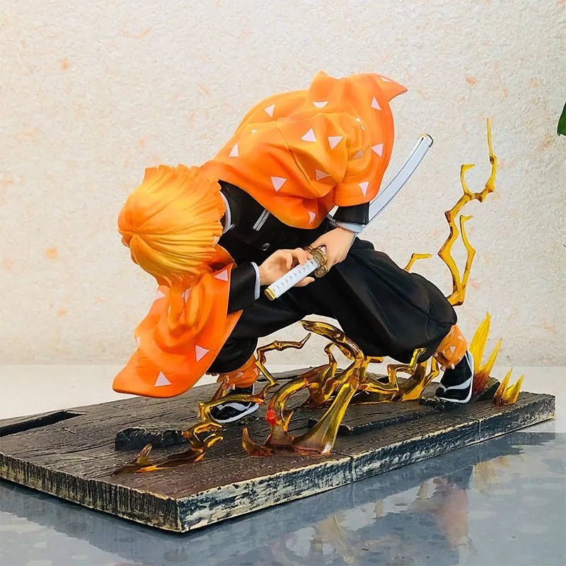 Hot Anime 24cm Demon Slayer Figure Tnt Hekireki Issen Agatsuma Zenitsu Action Figure Pvc Figurine Collection Model Toys Gifts