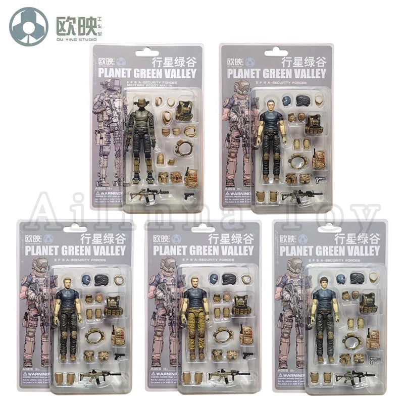Ou Ying Studio 1/18 Planet Green Valley PGV 3.75inch Action Figure EFSA Male Female Robot Figures Anime Model