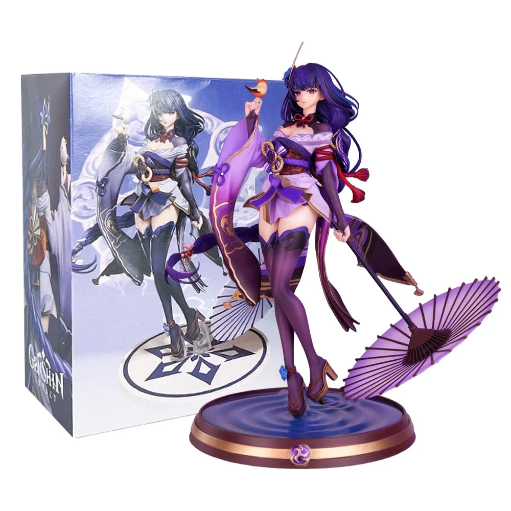 22CM Genshin Impact Raiden Shogun Anime Figure Shadow of Eternal Silence Doll Sitting Model Game Series Action Figure