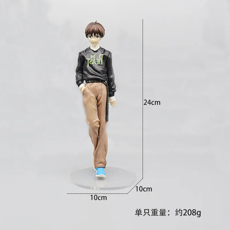 Bandai 25CM New Anime EVA Nagisa Kaworu Ikari Shinji Figure PVC Model Toys Doll Collect Ornaments Gifts