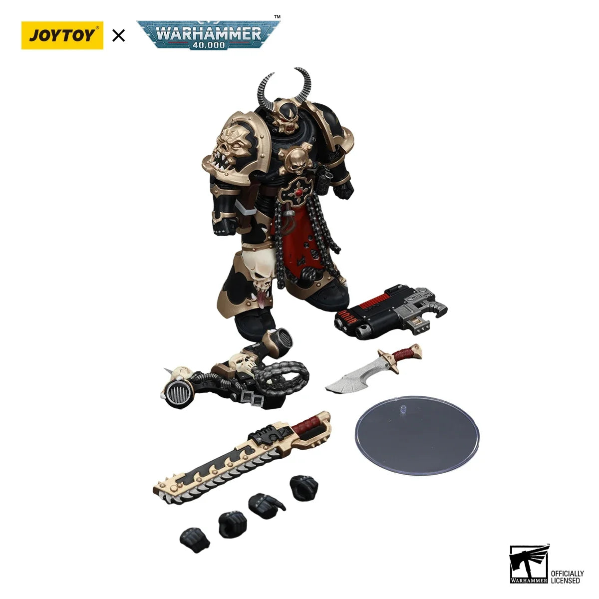 JOYTOY 1/18 Action Figure Warhammer 40K Chaos Space Marines Black Legion Chosen Champion Figures Toys Model