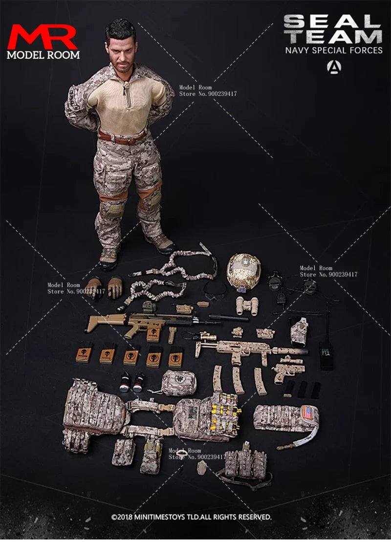 MINITIMES M012 1/6 US SEAL Team Navy Special Forces Soldier Action Figure 12'' Male Figure Model Full Set Collectible Toy