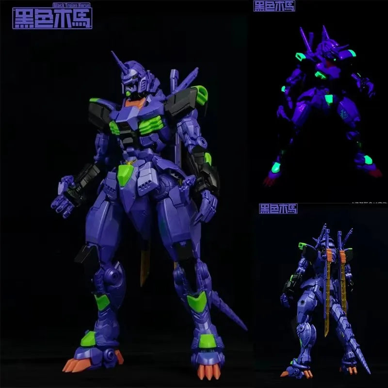 Black Trojan MG 1/100 Transformation Steel Wire Double Antenna Style RX-78-2 Unicorn Figures Assembled Model Mecha Toy gifts