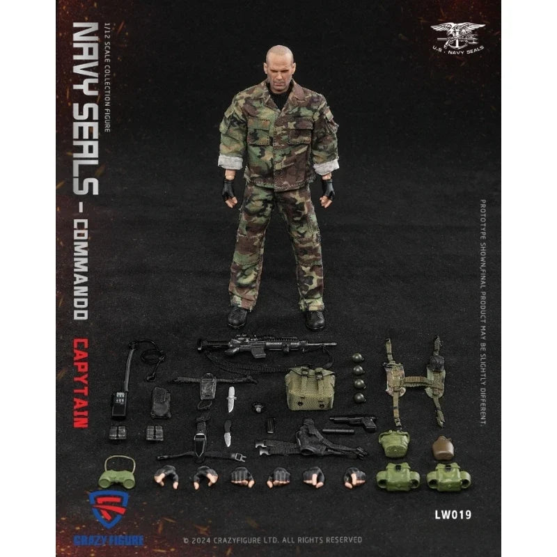 Action Figure 1/12 6in 15cm Bruce Willis Captain of the US Navy SEALs  Toy character model gift