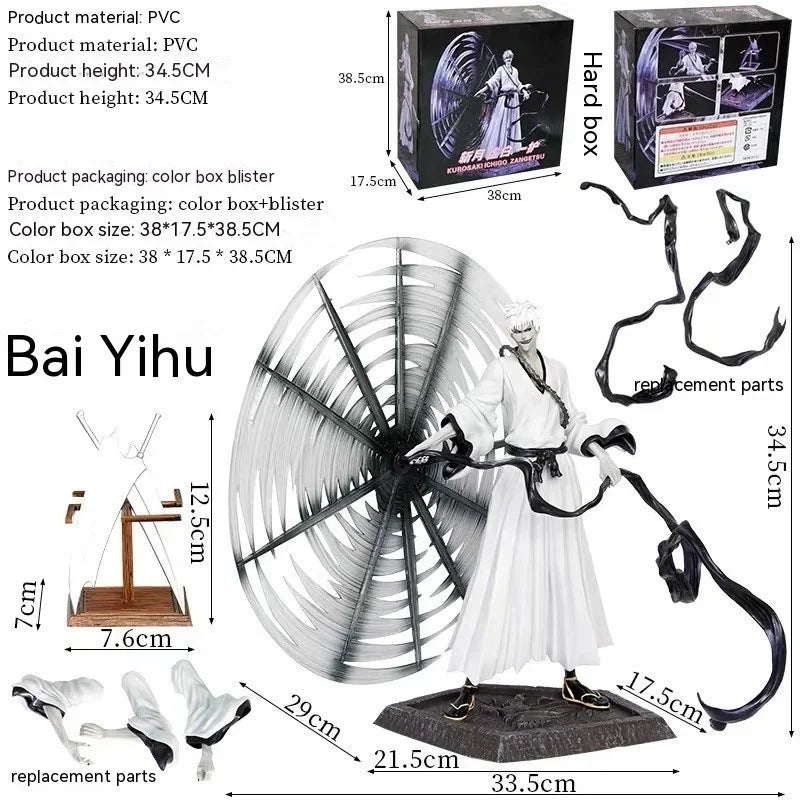 33cm Bleach Thousand Year Blood War Anime Figure Gk Kurosaki Ichigo Hollow Cero Zangetsu Action Figurine Collectible Models Toys