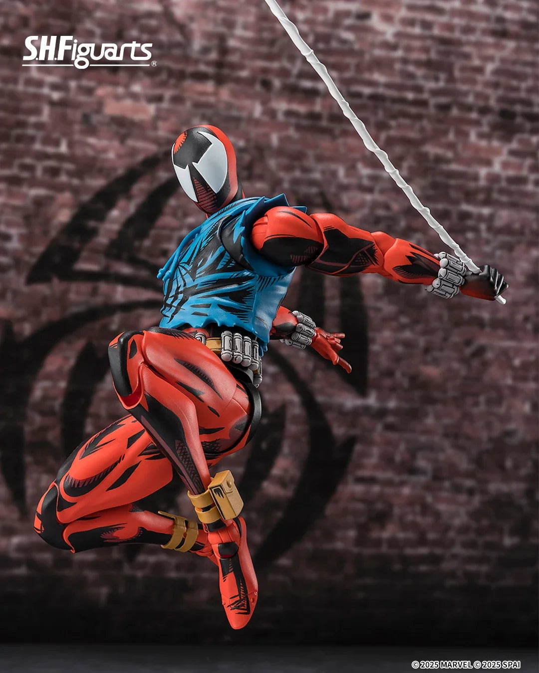 Original BANDAI Spider Man Across the Spider-Verse Anime Scarlet Spider S.H.Figuarts Anime Figure Action Figurine Model Figuarts