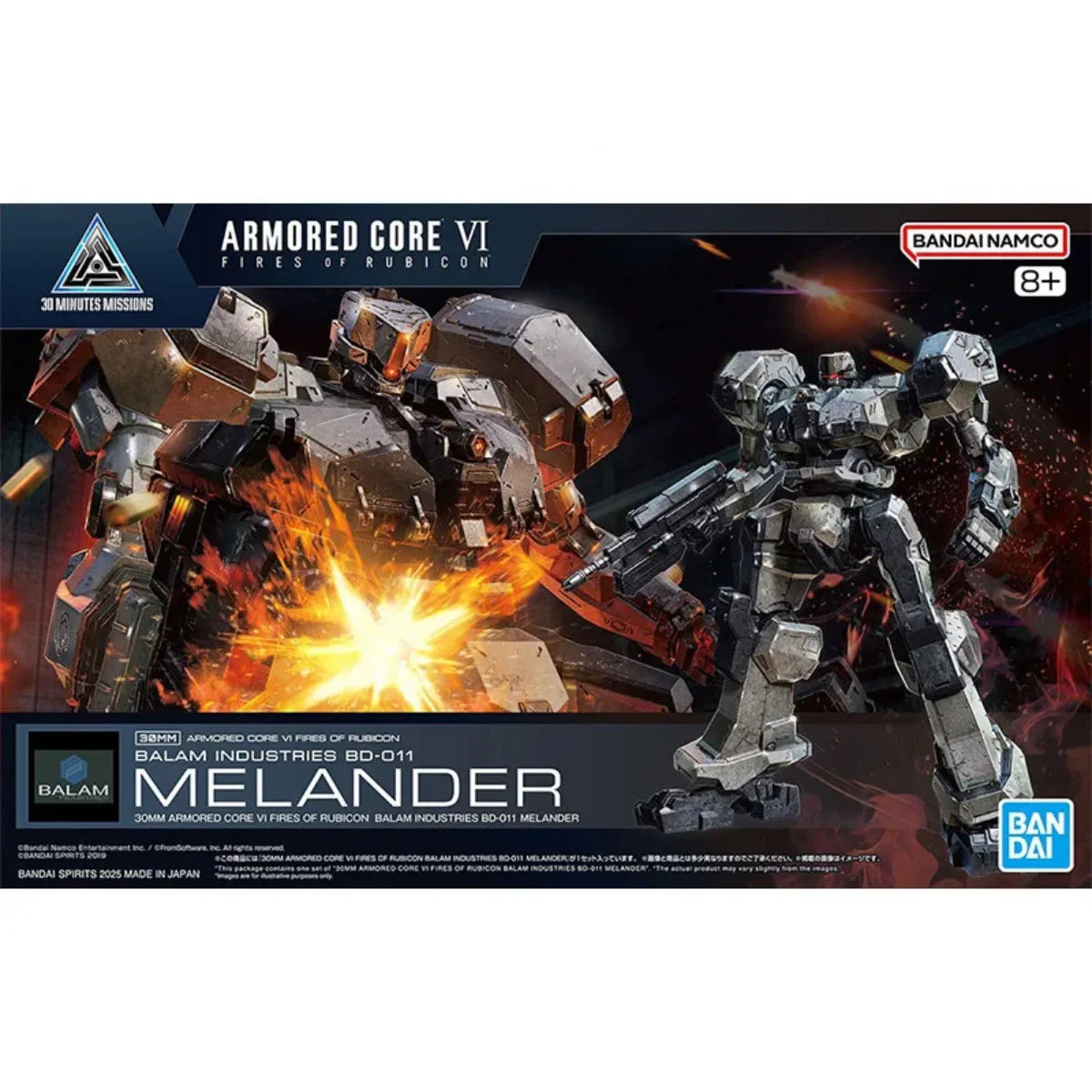 Genuine Bandai Original Armored Core 6 Figure Model Kits 30MM 1/144 Anime Figures Melander Action Model Christmas Toys Gift