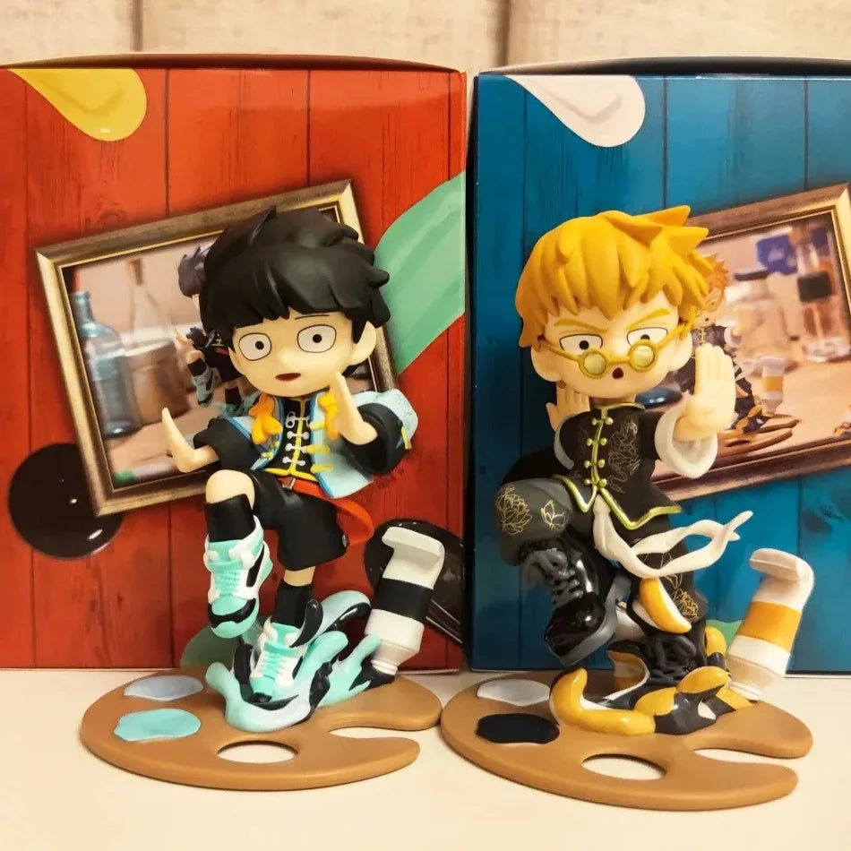 Mob Psycho 100 Reigen Arataka Q Edition Anime Figure Kawaii Sitting Palm Series Model Doll Desktop Ornament Collectible Gift