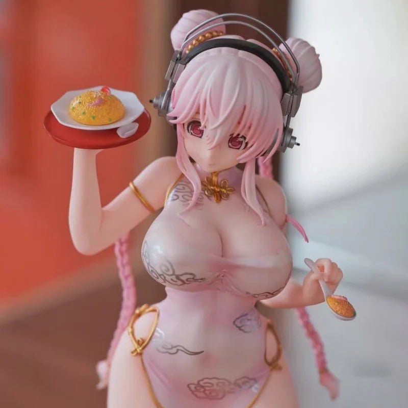 Emontoys Sonicomi Super Sonico Figure Cheongsam 1/7 Anime Girl Pvc Action Figure Toy Sonico Statue Game Collection Model Doll