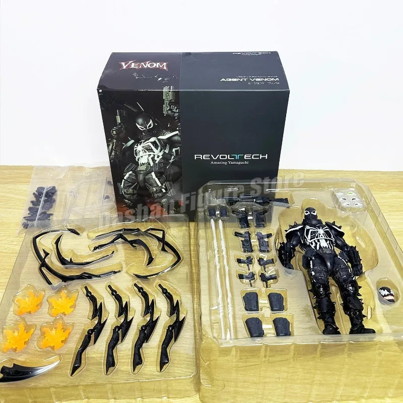 Amazing Yamaguchi Revoltech Agent Venom Action Figure Collection Superhero Eugene Thompson Venom Figurine Model Toys for Gifts